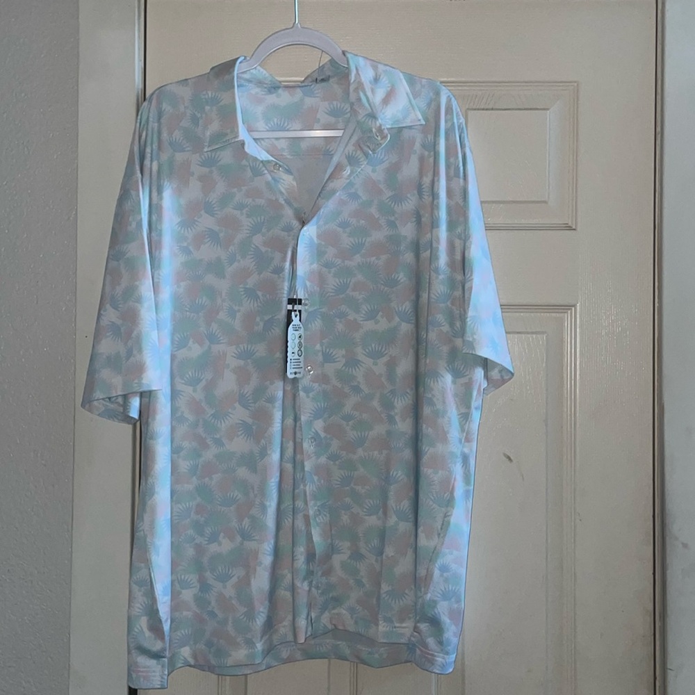 NWT Repeve Ecotec UPF 50+ XXL Golf button down Bamboo/Charcoal